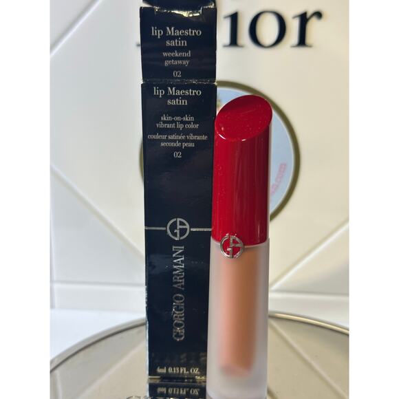 Giorgio Armani lip Maestro Satin 02 WEEKEND GETAWAY 65 mL- NEW in BOX - Picture 2 of 3